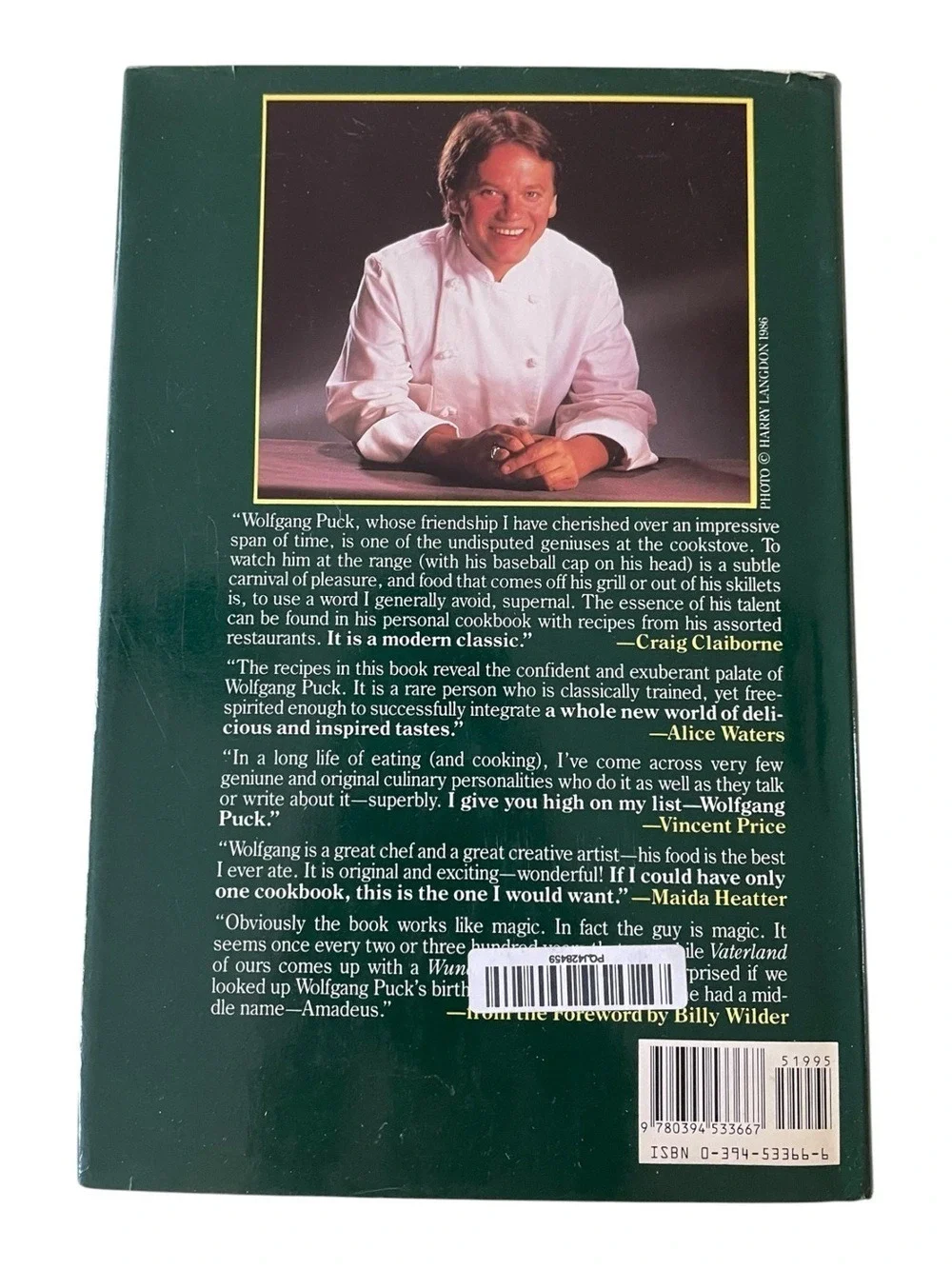 Vintage 1986 “The Wolfgang Puck Cookbook” by W. Puck HC DJ Random House First Ed